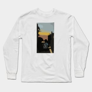 sunset watercolor canva Long Sleeve T-Shirt